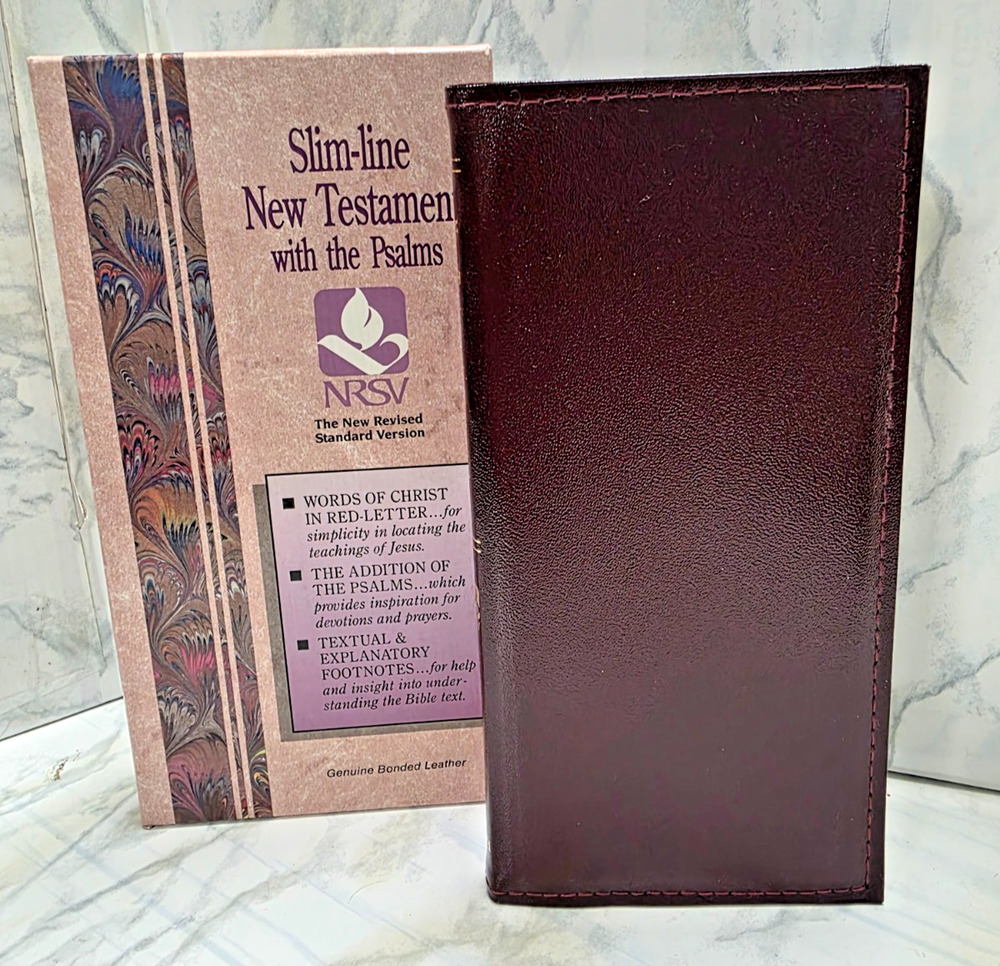 New Testament w/Psalms, Slim-Line, NRSV Genuine Bonded Leather, Original Box
